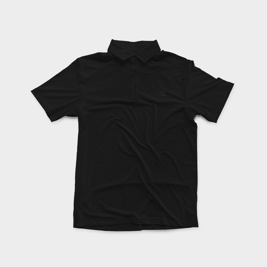 Uther - Black Performance Golf Polo Shirts