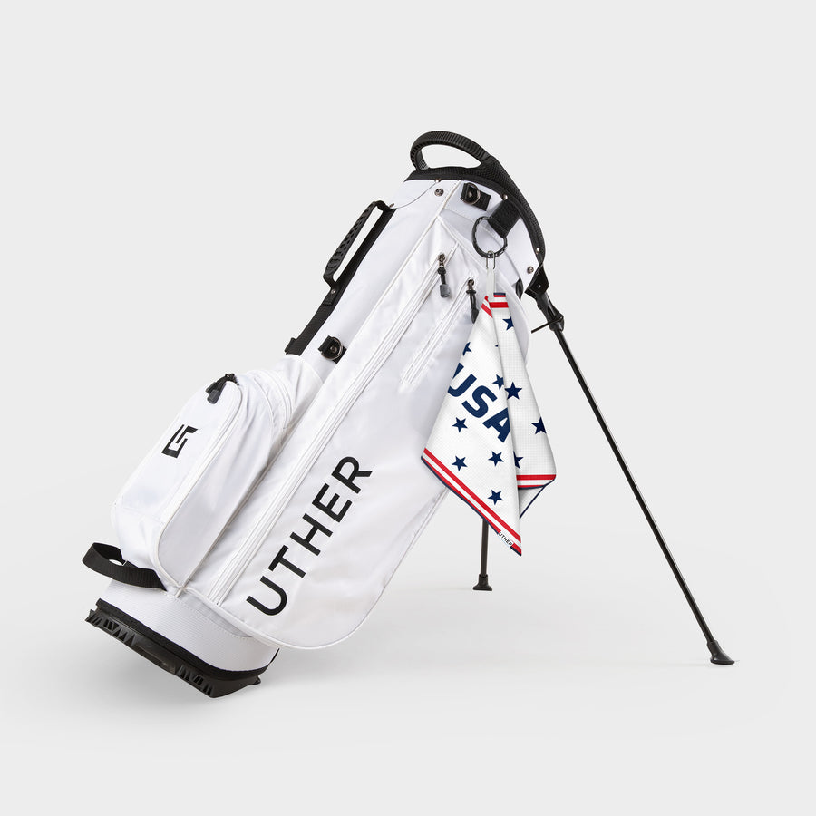 USA Heritage White 2.0 Cart Golf Towel