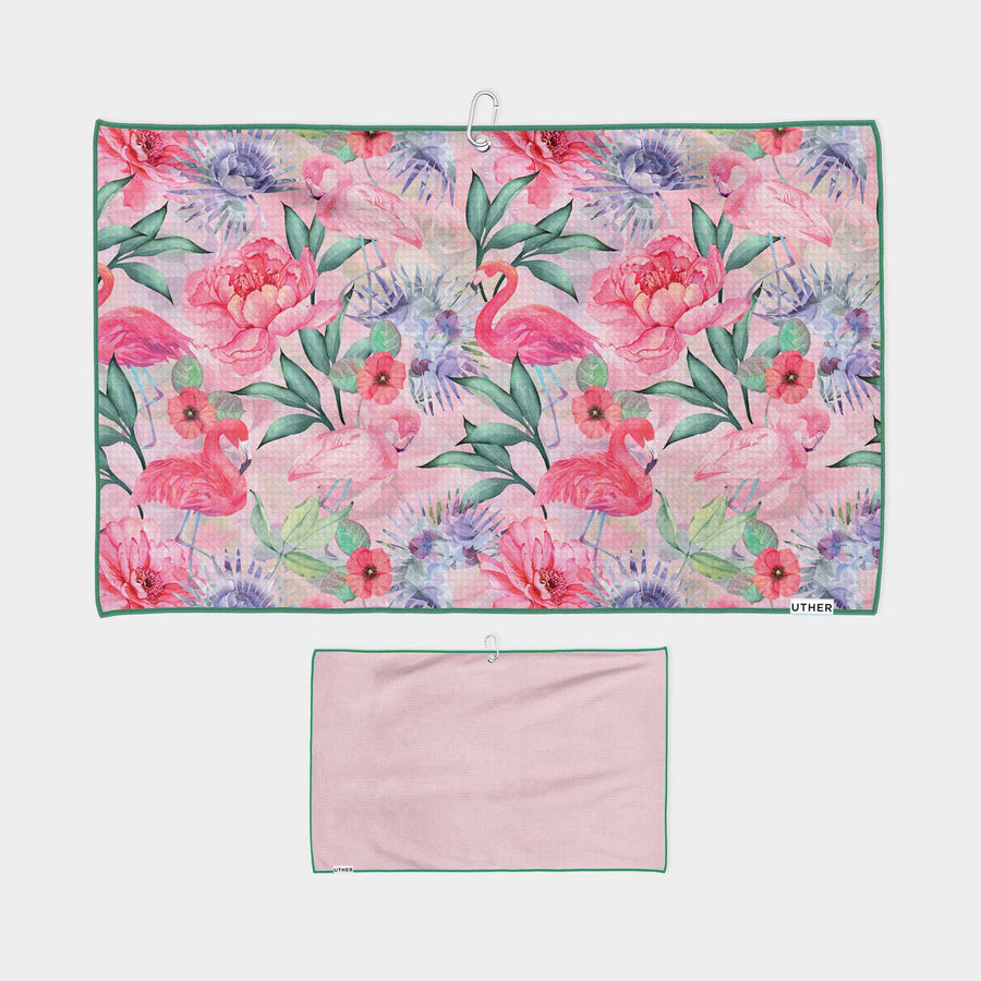 Flamingo Bliss Cart Golf Towel